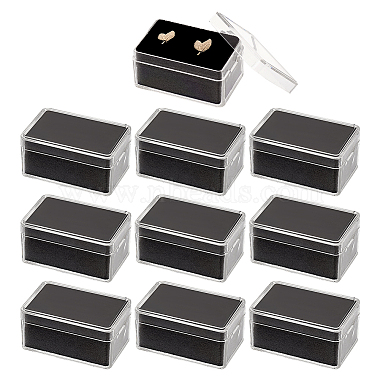 Black Rectangle Plastic Jewelry Set Box