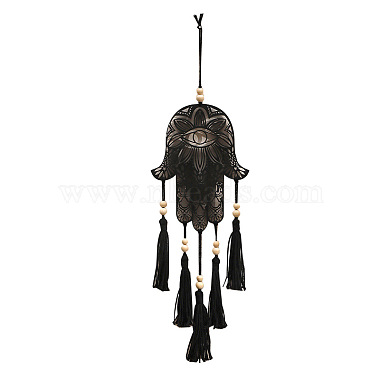 Black Hamsa Hand Wood Pendant Decorations