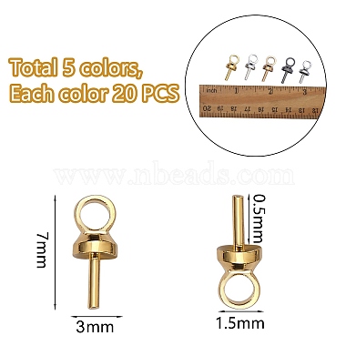 100Pcs 5 Colors Brass Cup Peg Bails Pendants(KK-SZ0005-26)-2
