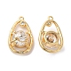 Brass Pave Cubic Zirconia with Glass Pendants(KK-G465-17G)-1