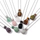 Openable Faceted Natural & Synthetic Mixed Stone Perfume Bottle Pendant Necklaces for Women(NJEW-F296-04P)-1