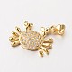 Crab Brass Micro Pave Cubic Zirconia Charms(ZIRC-L035-65-FF)-2
