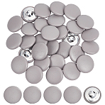 30Pcs Imitation Leather Snap Bottons, with Aluminum Findings, Flat Round, Silver, 28.5x11mm, Hole: 2.5mm(BUTT-NB0001-90D)