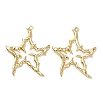 Alloy Big Pendants, Star, Rack Plating, Golden, 60x50x4mm, Hole: 2.5mm(FIND-Z095-10G)