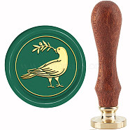 Brass Wax Seal Stamp with Handle, for DIY Scrapbooking, Pigeon Pattern, 89x30mm(AJEW-WH0184-1135)