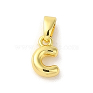 Rack Plating Brass Charms, Real 18K Gold Plated, Long-Lasting Plated, Cadmium Free & Lead Free, Letter C, 9.5x6x2.5mm, Hole: 5x2.5mm(KK-C053-04G-C)