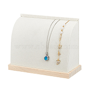 Wood Cover with Velvet Jewelry Display Stands, for Necklaces, Bracelets Storage, Arch Shape, White, 8.9x20.7x15.5~15.6cm(ODIS-WH0025-122A)