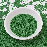 MIYUKI Delica Beads Small, Cylinder, Japanese Seed Beads, 15/0, (DBS0724) Opaque Green, 1.1x1.3mm, Hole: 0.7mm, about 3500pcs/10g(X-SEED-J020-DBS0724)