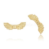 Nickel Free & Lead Free Golden Alloy Wing Beads, Long-Lasting Plated, 22x7x5mm, Hole: 1mm(PALLOY-J219-006-NR)