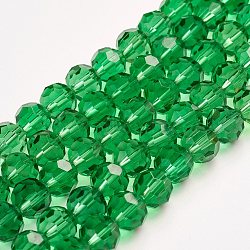 Imitation Austrian Crystal Bead Strands, Grade AAA, Faceted(32 Facets) Round, Lime Green, 10mm, Hole: 0.9~1mm, about 40pcs/strand, 15.7 inch(G-M181-10mm-15A)