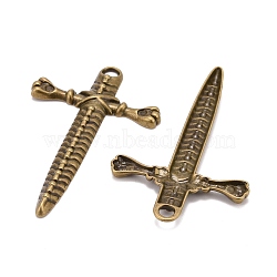 Tibetan Style Metal Dagger Pendants, Antique Bronze Color, Lead Free & Cadmium Free, 33mm long, 52mm wide, 3mm thick, hole: 3.5mm(MLF1306Y)