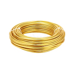 Round Aluminum Wire, for Jewelry Making, Gold, 7 Gauge, 3.5mm, about 65.61 Feet(20m)/500g(AW-BC0007-3.5mm-11)