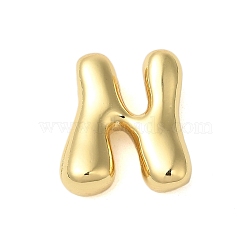 Rack Plating Brass Pendants, Cadmium Free & Lead Free, Long-Lasting Plated, Real 18K Gold Plated, Letter N, 18x16x5.5mm, Hole: 1.8x3mm(KK-C067-10G-N)