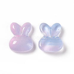 Electroplated Glass Cabochons, Rabbit, Thistle, 10x8x3mm(EGLA-H102-03E)