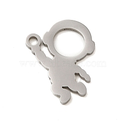 Non-Tarnish 304 Stainless Steel Charms, Laser Cut, Stainless Steel Color, Astronaut, 14x12x1mm, Hole: 1mm(STAS-S123-03P-11)