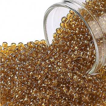 TOHO Round Seed Beads, Japanese Seed Beads, (2C) Transparent Topaz, 11/0, 2.2mm, Hole: 0.8mm, about 1110pcs/10g