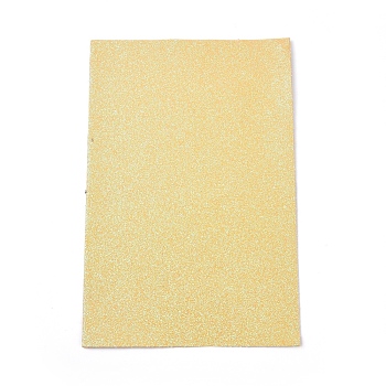 Sparkle PU Leather Fabric, Self-adhesive Fabric, for Shoes Bag Sewing Patchwork DIY Craft Appliques, Pale Goldenrod, 30x20x0.1cm