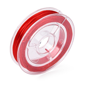 Strong Stretchy Beading Elastic Thread, Flat Elastic Crystal String, Red, 0.8mm, about 10.93 yards(10m)/roll