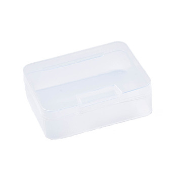 Plastic Bead Storage Containers, Rectangle, Clear, 9.5x7x3cm