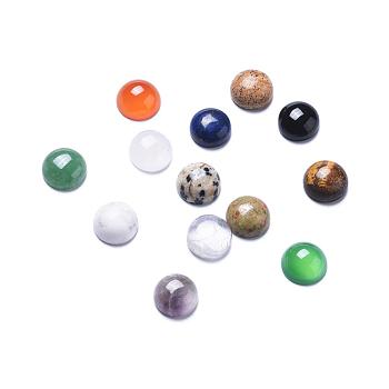 Gemstone Cabochons, Half Round/Dome, Mixed Stone, Mixed Color, 25x8mm