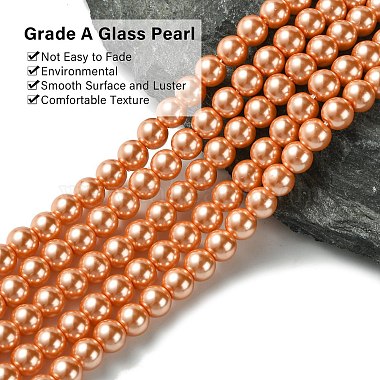 Eco-Friendly Dyed Glass Pearl Bead Strands(HY-A008-6mm-RB113)-3