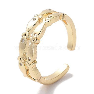 Clear Fish Brass+Cubic Zirconia Finger Rings