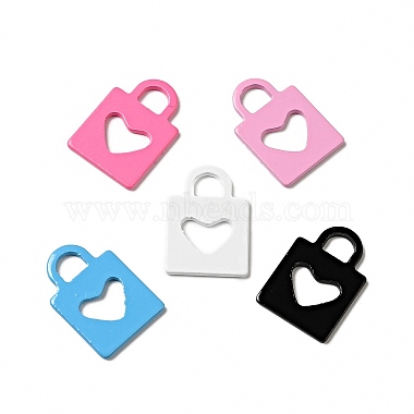Mixed Color Lock 201 Stainless Steel Pendants