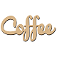слово кофе лазерная резка незавершенное украшение стены из липы(WOOD-WH0113-100)-1