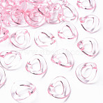 Transparent Acrylic Linking Rings, Quick Link Connectors, for Cable Chains Making, Twisted Oval, Pink, 19x16.5x2.5mm, Inner Diameter: 7x11mm, about 1060pcs/500g(MACR-S373-99-B02)