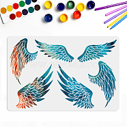 PET Hollow Out Drawing Painting Stencils, for DIY Scrapbook, Photo Album, Wing Pattern, 400x600mm(DIY-WH0427-0004)
