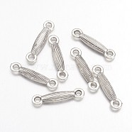 Tibetan Style Bar Links/Connectors, Lead Free and Cadmium Free, Antique Silver, 18x3.5x3mm, Hole: 2mm(LF9895Y)