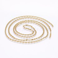 304 Stainless Steel Lumachina Chains, Snail Chain, Unwelded, Golden, 3x1.2mm(CHS-I002-07G-A)