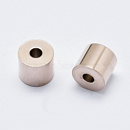 Eco-Friendly 316 Surgical Stainless Steel Drilled Beads, Long-Lasting Plated, Column, Real Rose Gold Plated, 7x6mm, Hole: 2mm(STAS-I078-01RG-NR)