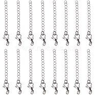 304 Stainless Steel Chain Extender, with Lobster Claw Clasps, Stainless Steel Color, 58mm, 20strands/box(STAS-PH0018-50P)