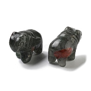 Natural Bloodstone Carved Figurines, for Home Office Desktop Decoration, Hippos, 11.5~14x22~24x17~19mm(DJEW-L023-F07)