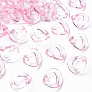 Transparent Acrylic Linking Rings, Quick Link Connectors, for Cable Chains Making, Twisted Oval, Pink, 19x16.5x2.5mm, Inner Diameter: 7x11mm, about 1060pcs/500g(MACR-S373-99-B02)