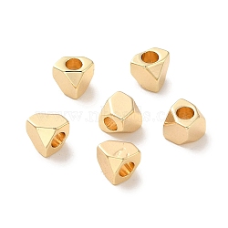 Brass Bead, Irregular Geometry, Real 18K Gold Plated, 4x4x4mm, Hole: 2mm(KK-H455-12G)