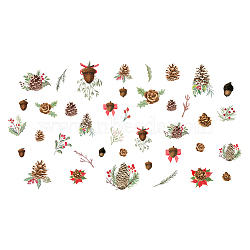 PVC Wall Stickers, Wall Decoration, Pine Cone, 800x390mm, 2 sheets/set(DIY-WH0228-960)