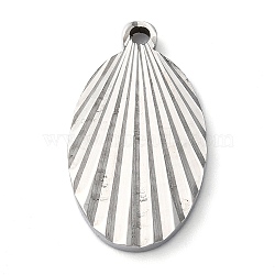 Non-Tarnish 304 Stainless Steel Pendants, Oval Charm, Stainless Steel Color, 22.5x13x1.9mm, Hole: 1.6mm(STAS-D025-05P-01)