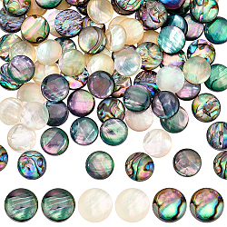 Elite 90Pcs 3 Colors Acrylic Imitation Shell Cabochons, Half Round, Mixed Color, 10x2~3mm, 30pcs/color(MACR-PH0001-65A)