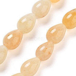 Natural Topez Jade Beads Strands, Teardrop, 12x8mm, Hole: 1.2mm, about 33~34pcs/strand, 15.16~16.54''(38.5~42cm)(G-B106-A27-02)