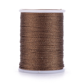 Polyester Metallic Thread, Sienna, 1mm, about 7.65 yards(7m)/roll