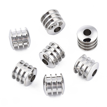 316 Surgical Stainless Steel Beads, Column, Stainless Steel Color, 8x8mm, Hole: 3mm