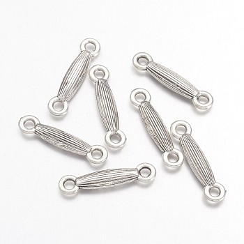 Tibetan Style Bar Links/Connectors, Lead Free and Cadmium Free, Antique Silver, 18x3.5x3mm, Hole: 2mm