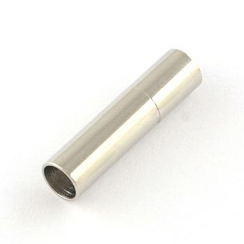 Column Smooth Surface 316 Surgical Stainless Steel Bayonet Clasps, Stainless Steel Color, 20x5x5mm, Hole: 4mm
