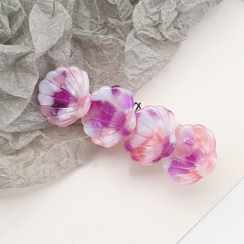 Shell Shape Cellulose Acetate Alligator Hair Clips, Hair Accessories for Girls, Medium Violet Red, 72x23x25mm
