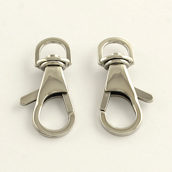 304 Stainless Steel Swivel Snap Hook Clasps, Stainless Steel Color, 9mm