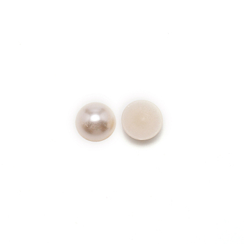 ABS Plastic Cabochons, Imitation Pearl, for Nails and Mobile Phone, Half Round, Creamy White, 15.5x7mm, about 510pcs/500g