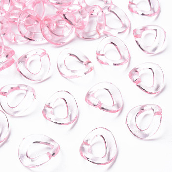 Transparent Acrylic Linking Rings, Quick Link Connectors, for Cable Chains Making, Twisted Oval, Pink, 19x16.5x2.5mm, Inner Diameter: 7x11mm, about 1060pcs/500g