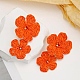 Flower Brass Findings Raffia Dangle Stud Earrings(FS-WG044A9-08)-1